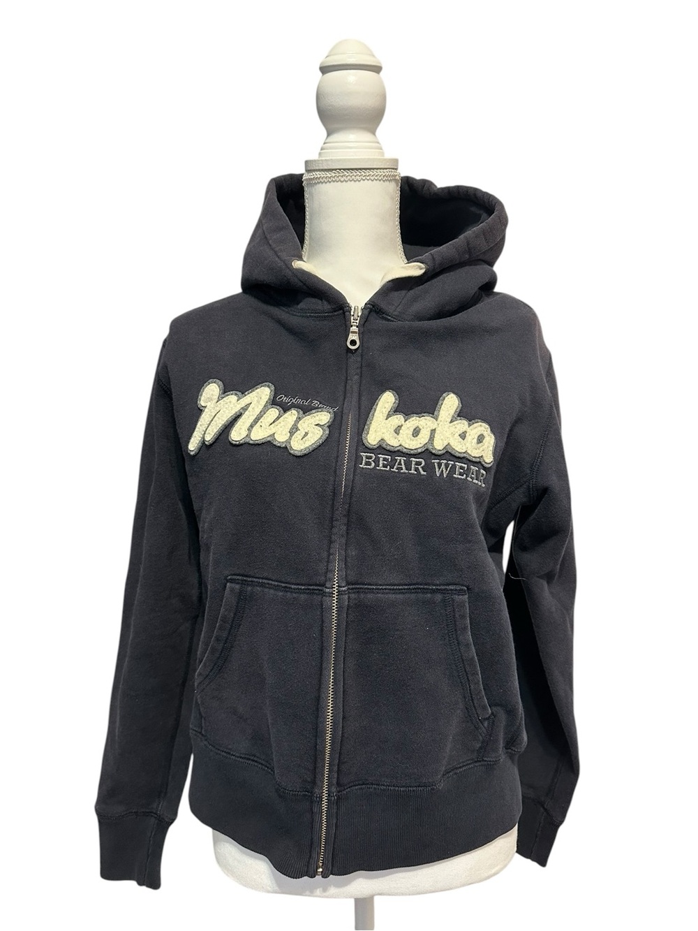 Vintage Navy Canadian Muskoka Bearwear Heavyweight Hoodie size S - Picture 4 of 13